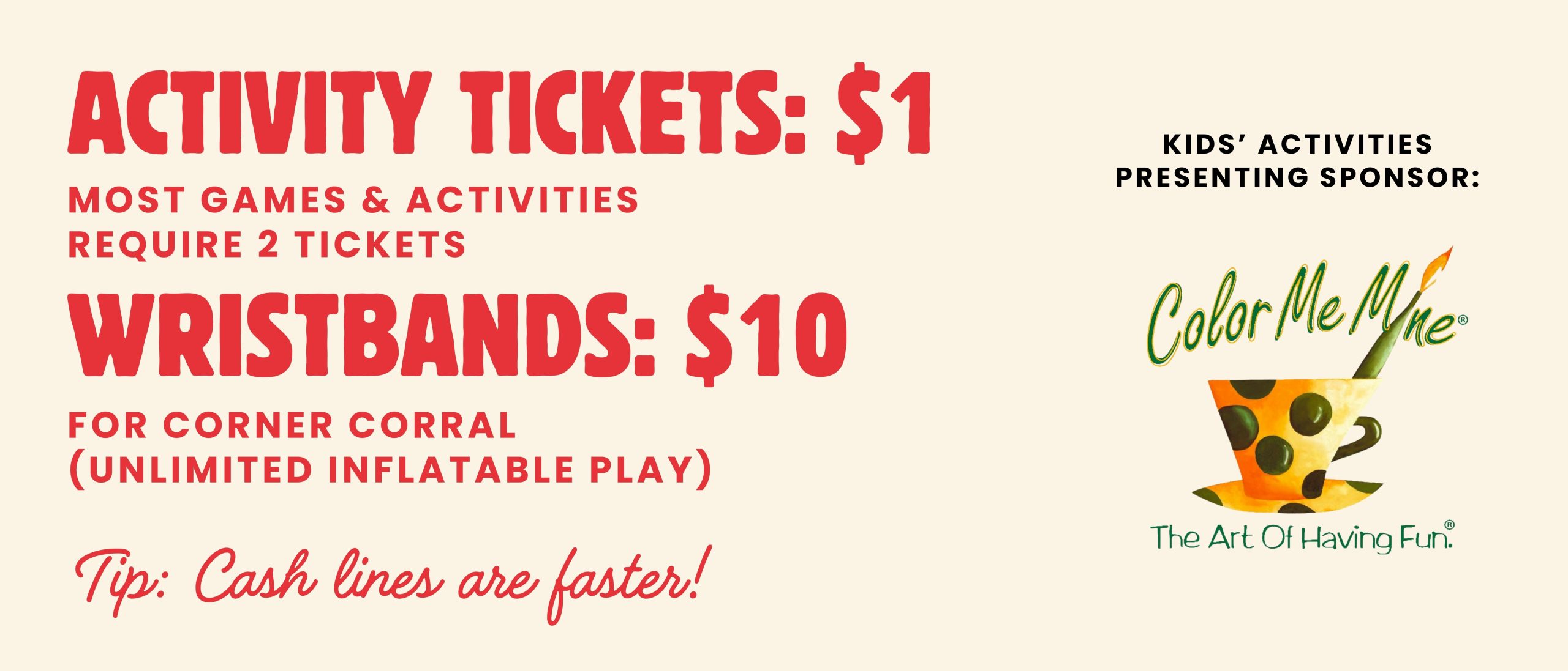 Activities Sponsored by Color Me Mine